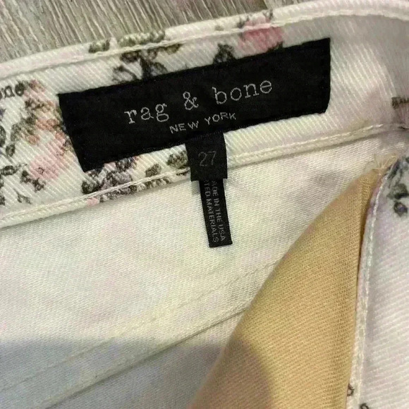 NWT Rag & Bone Floral “Boyfriend” Jeans, Size 27, Ankle Length - Picture 5 of 5